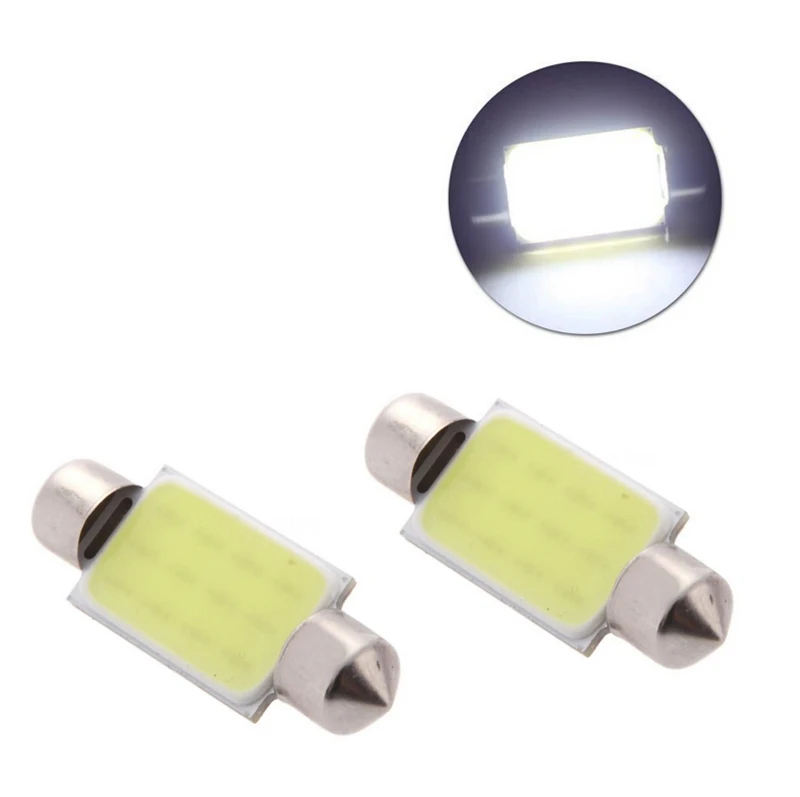 

2 шт., автомобильный COB-светодиод 3 Вт, Белая Гирлянда 39 мм, Внутренняя купольная лампа для чтения