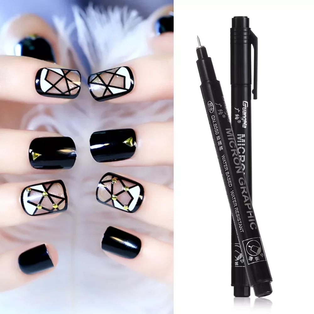 

NEW IN Nail Art Graffiti Pen DIY Flower Abstract Lines Black UV Gel Polish Design Dot Painting Detailing Brushes Nail Adorn Tool