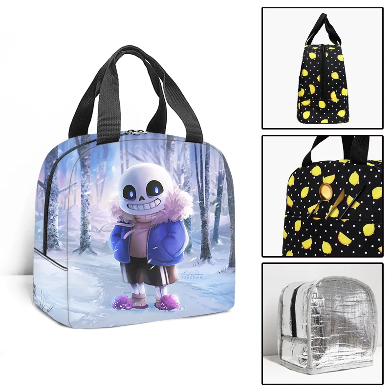 Hot Game Undertale Insulated Lunch Bags Women Men Tote Food Case Cooler Warm Bento Box Student Lunch Box for School
