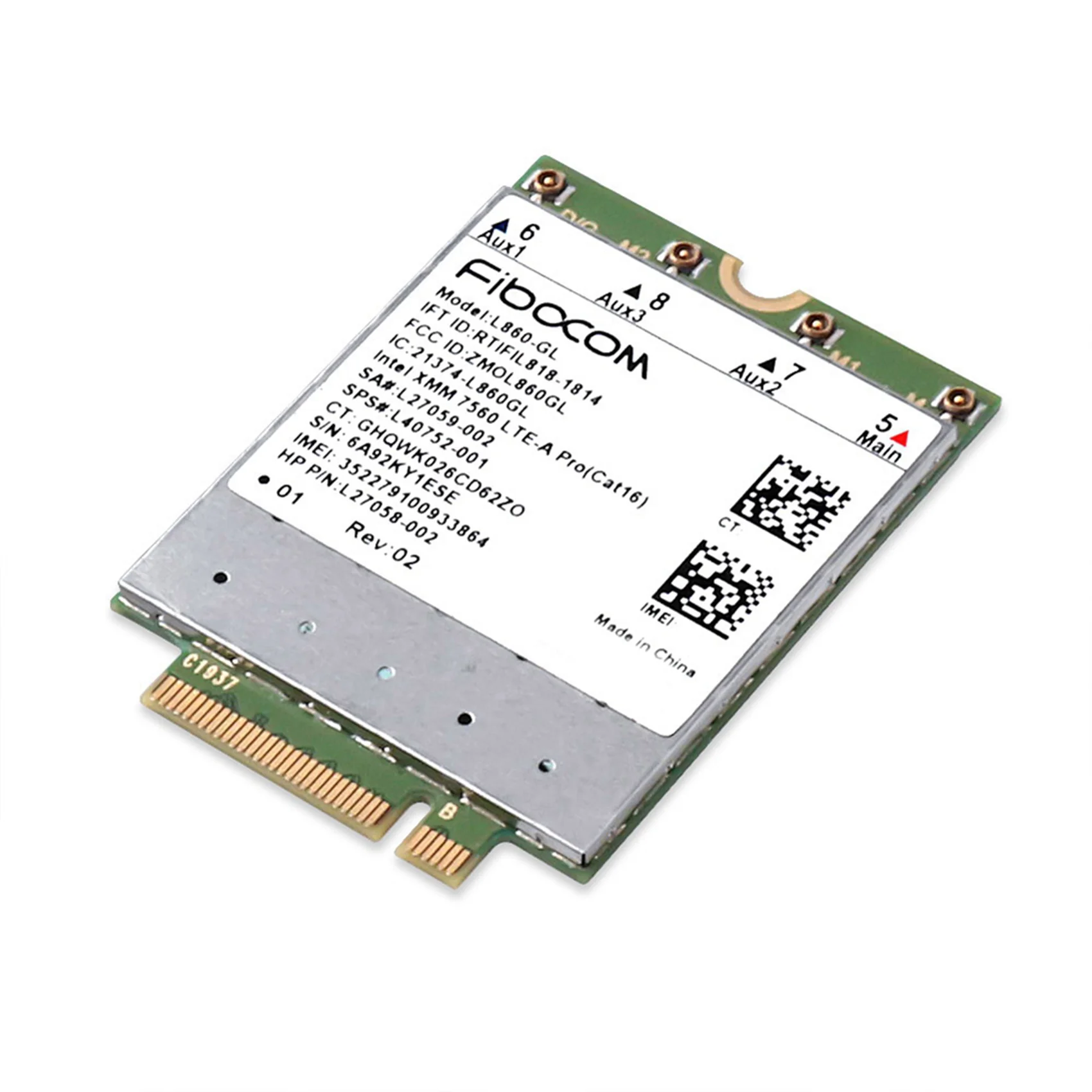2X Fibocom L860-GL Full Netcom 4G модуль для HP X360 830G6 840G5 840G6 850G6 XMM7560, многофункциональный модуль (art.: 3920dbc3ce261) - 3920dbc3ce261