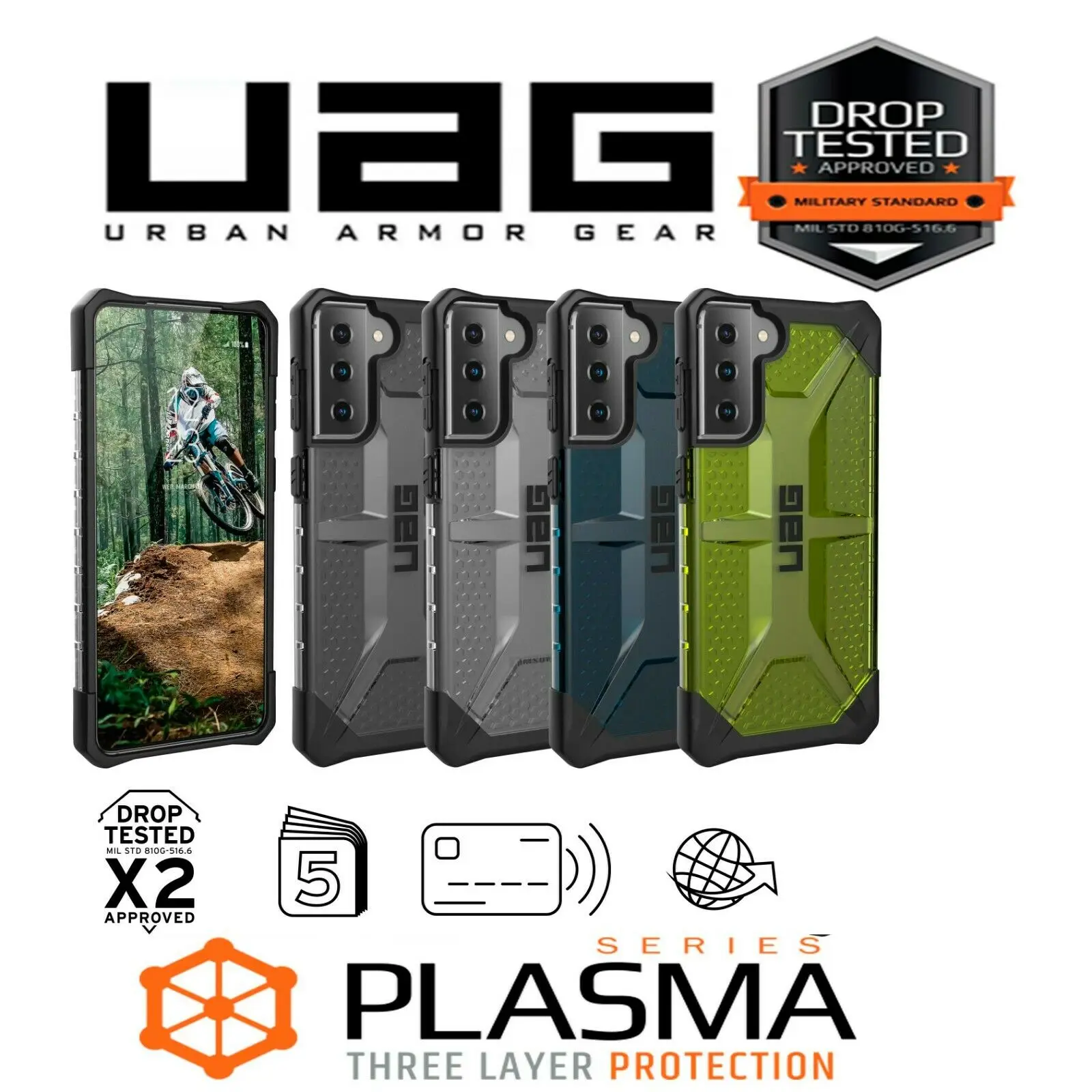 

UAG Urban Armor Gear Plasma Military Spec Case Cover For Samsung Galaxy S21 Ultra 5G for Galaxy S21 Plus + S21 Protection Casing