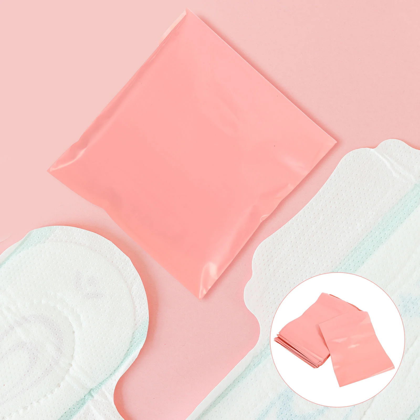 

200 Pcs Hygiene Bag Tampon Organizer Pink Containers Sanitary Bags Girls Pad Napkin Feminine Disposal Trash Disposable