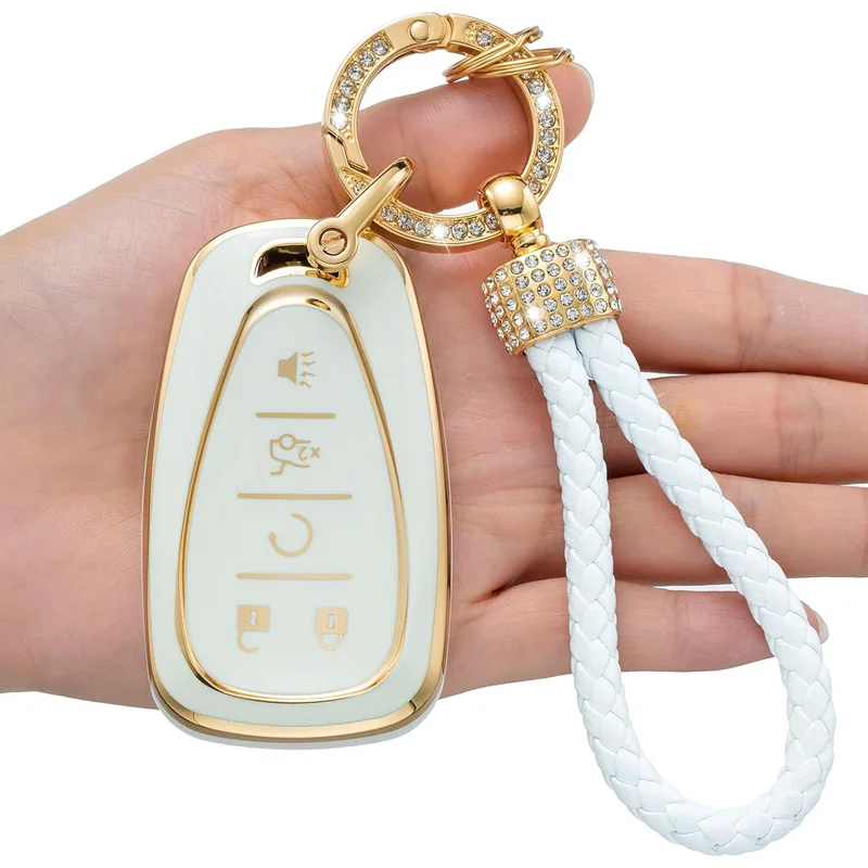 

Модный чехол из ТПУ с 5 кнопками для автомобильного ключа для Chevrolet Chevy Malibu Camaro Cruze Traverse Sonic Volt Bolt Equinox 2017-2019