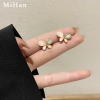 mihan sweet jewelry 925 silver needle butterfly earrings lovely popular korean temperament resin stud earrings for girl gifts