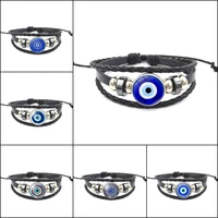 lucky blue turkey evil eye bracelet vintage handmade multilayer woven punk leather bracelet fashion fine jewelry gift