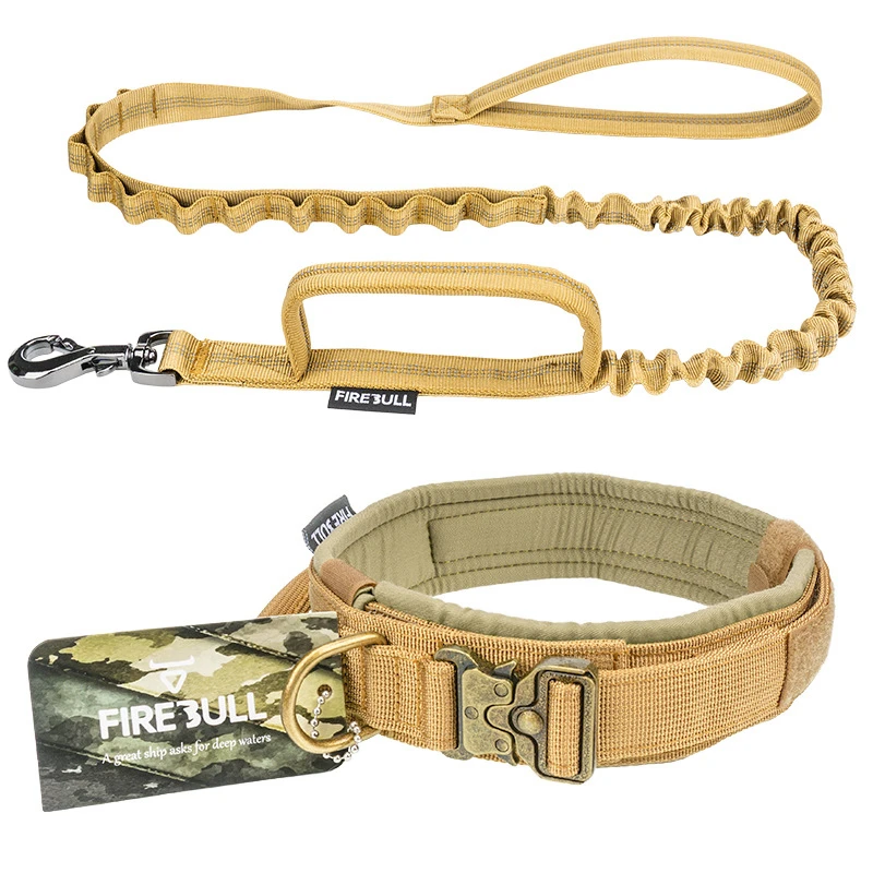 

Dog Collar Leash Set Big Adjustable Fashion Tactical Military Pet Training Collar Running Leash for Medium Large Dog Accessories