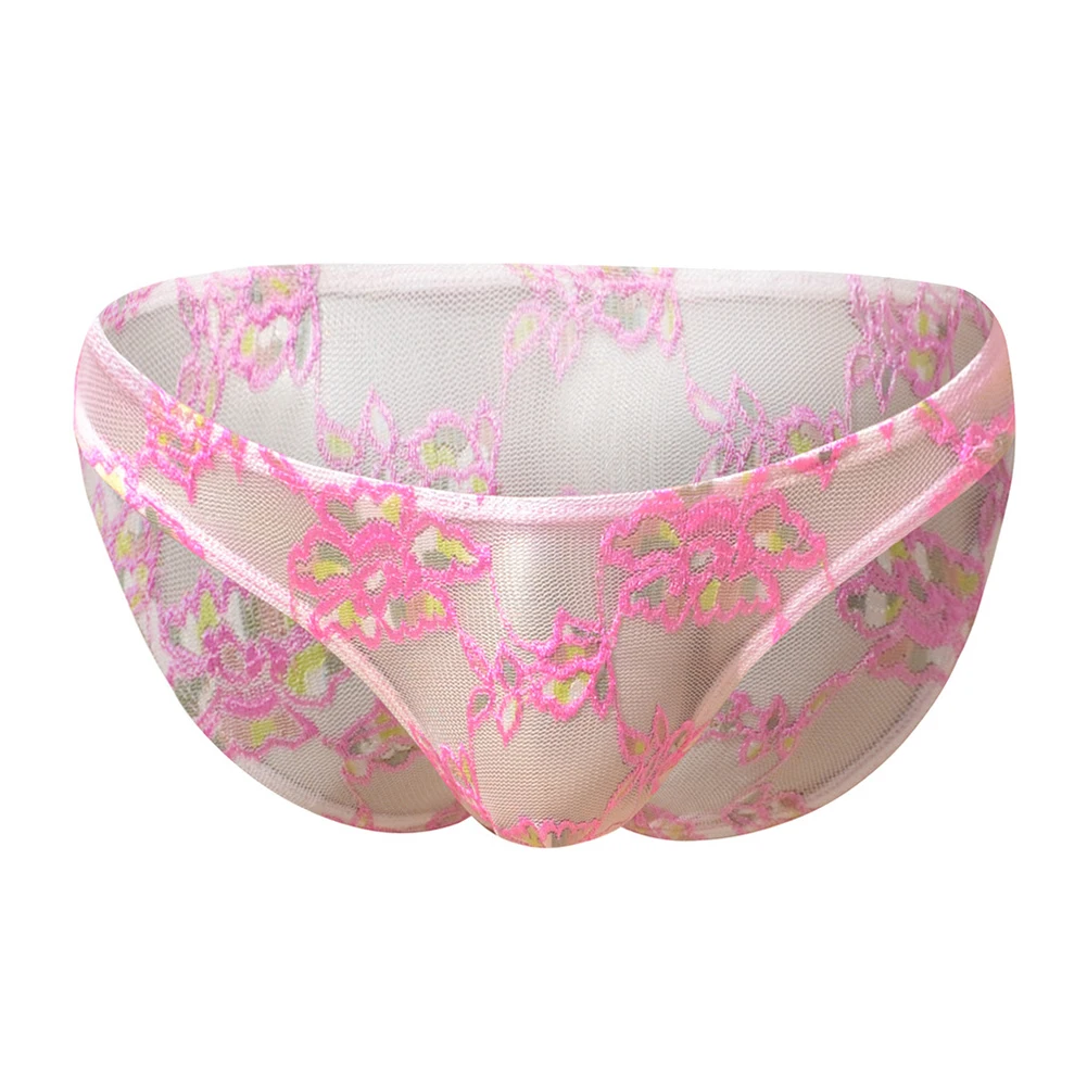 

Men Sissy Underwear Seamless Thong Mesh Briefs Bulge Pouch Underpants Breathable Shorts Trunks See Through Sissy G String Bikini