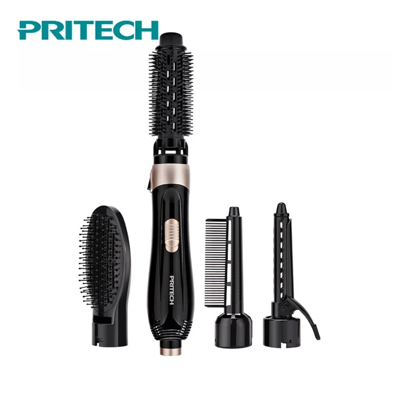 

Pritech Hair Dryer Brush 4 In 1 Professional Styling Tools Multifunctional Curler Curling Iron Electric Ionic Comb