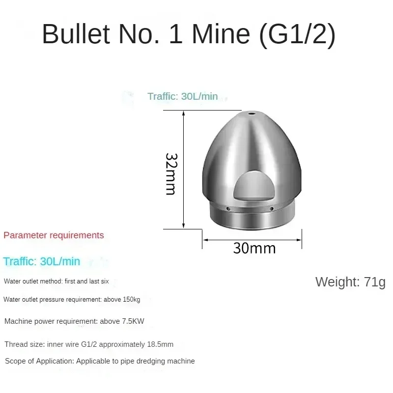 

G1/2 M3/8 M22 Машина для очистки высокого давления Насадка для мойки автомобиля Насадка для выемки канализации Водяная насадка для очистки трубопровода мыши