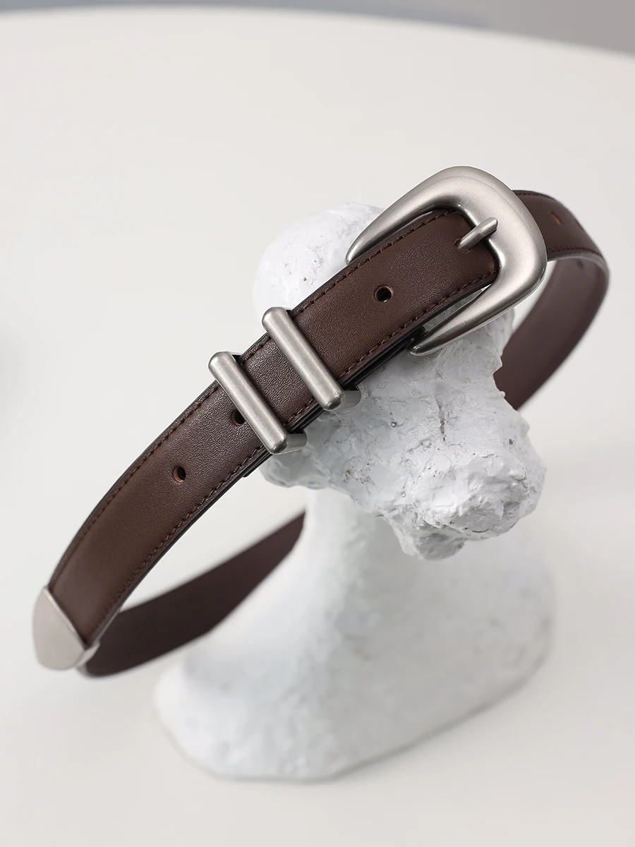 Новый женский ремень с серебряной пряжкой высокое качество натуральная кожа