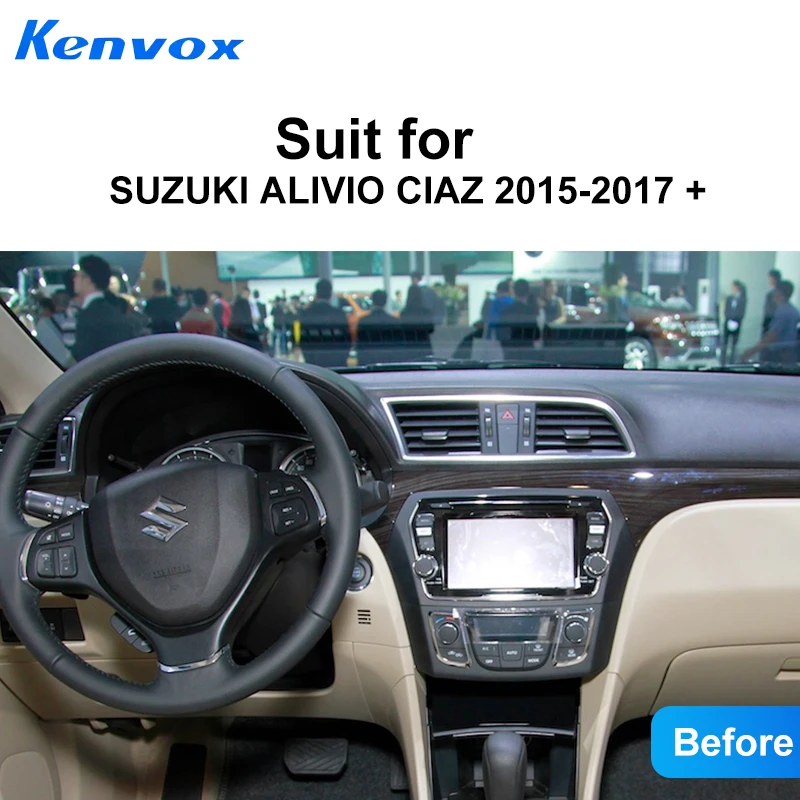 Фото Рамка для автомагнитолы Suzuki Ciaz Alivio 2015-2017, 9 дюймов, 2DIN, панель стереосистемы, кабель для подключения, адаптер питания №3