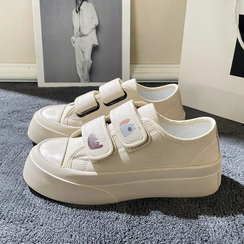 SHANPA Cute Student Canvas Shoes for Women Big Head Japanese New Summer Trendy All-match Casual and Lightweight Zapatillas Mujer