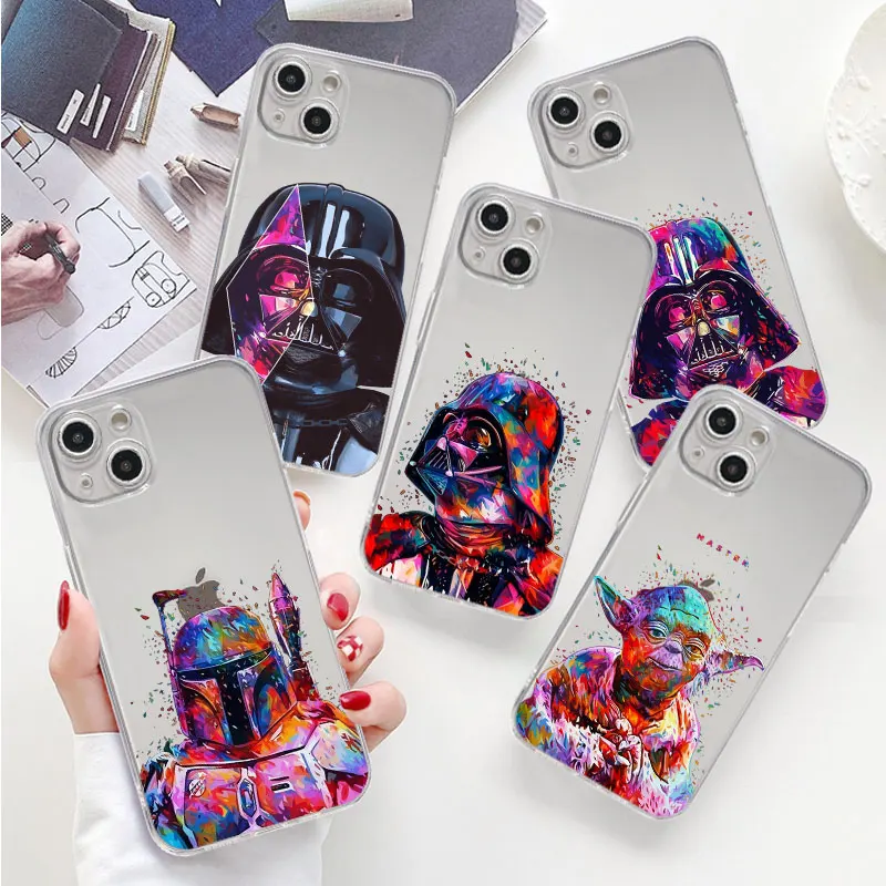 

Star Wars Darth Vader Soft Clear Case Funda for iPhone 14 8 XR 11 SE 13 Mini 12 Pro Max 6S 7 Plus XS X 7plus 8p 2020 Cell Armor