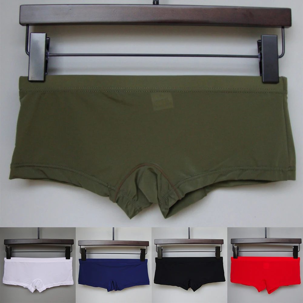 

Mens Sexy Sheer See-Through Boxers Ice Silk Briefs U-Convex Pouch Underwear Mesh Shorts Trunks Low Waist Underpants