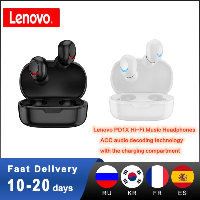 

Lenovo PD1X Bluetooth-Compatible Headphones ACC Audio Decoding Technology Hi-Fi Music Headphones Sports Waterproof Earphones