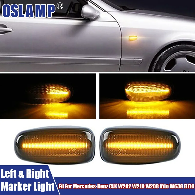 LED Side Marker Light 2Pcs/Pair Left & Right Front Side Led Signal Lamps Fit For Mercedes-Benz CLK W202 W210 W208 Vito W638 R170