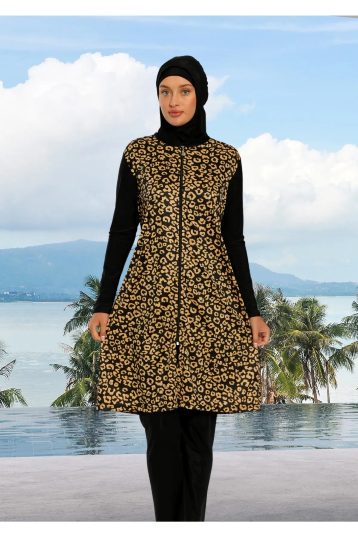 

Muslim Burkinis Fully cloed Piece Set Swimwear Summer Clothing Hijab Sport Swimsuit Islamic Full Cover