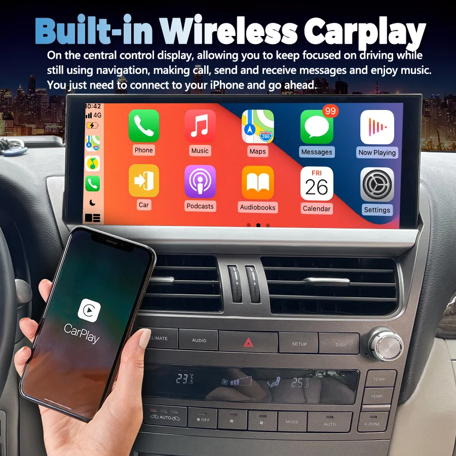 12 3-дюймовый Qled-экран CarPlay Android Автомобильный радиоприемник для Lexus LS460 LS600 2006-2012