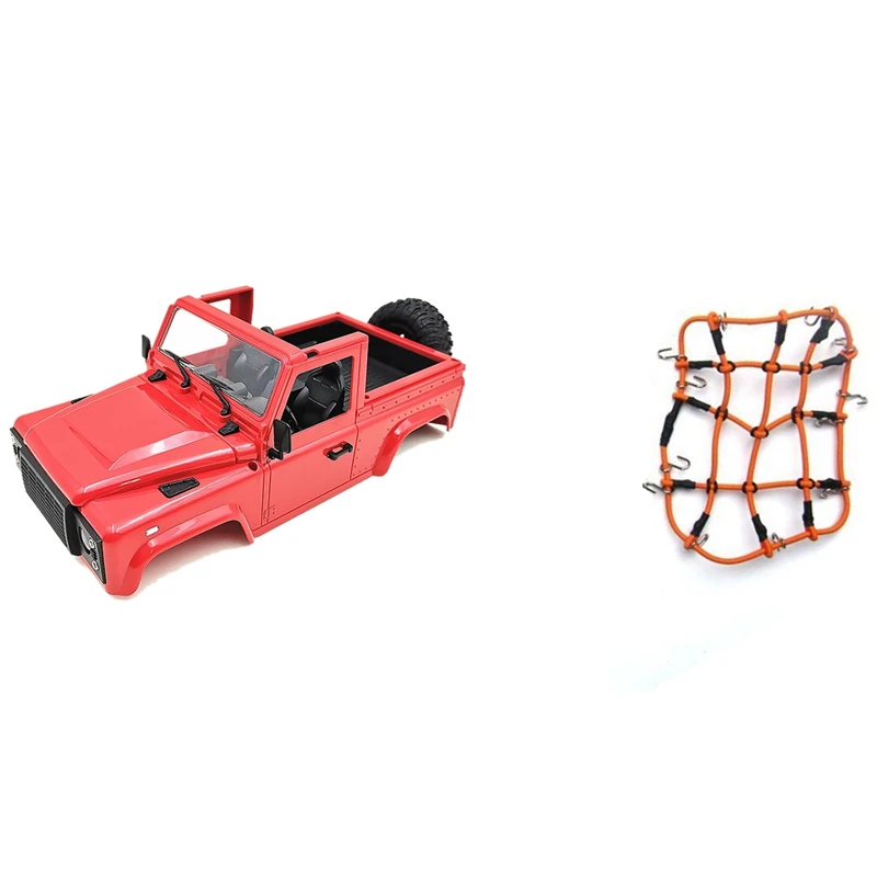 

Elastic Luggage Net For 1/12 MN D90 D99 MN99S,Orange & D90 Car Body Shell With Tire For 1/12 MN D90 D91 D99 MN45 Red