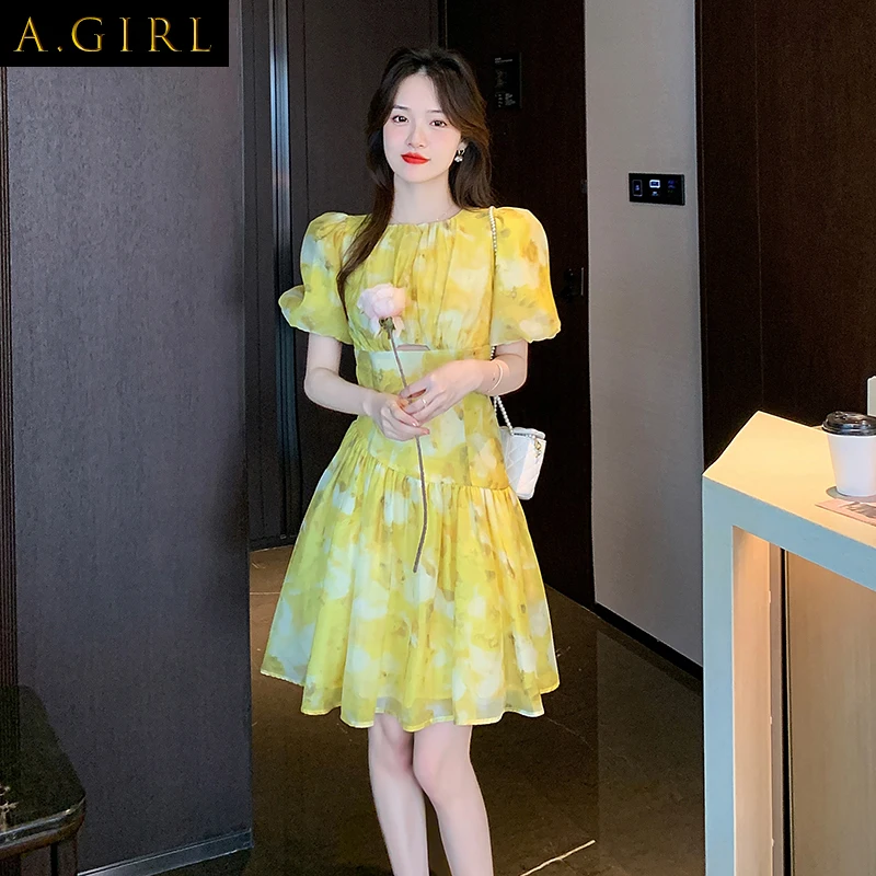

A GIRLS coniconi | numerous xia ning joss-stick niche design of cultivate one's morality of French printed pure summer skirt