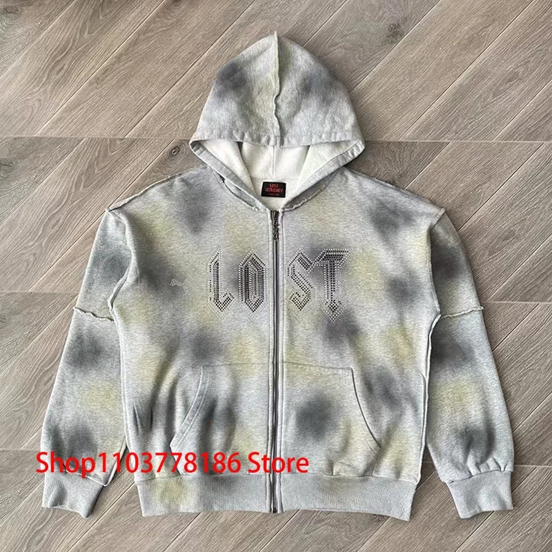 Новая толстовка с капюшоном Lost Intricacy Lavender High Street в стиле ретро Hot Drill логотипом и