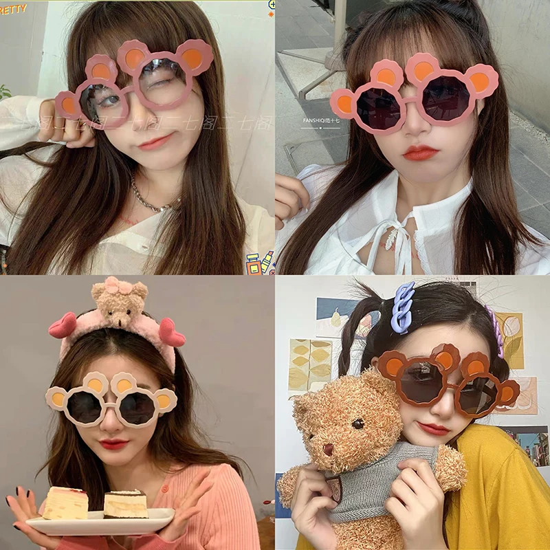 

Bear Party Glasses Cute Bear Birthday Funny Glasses Hawaiian Funny Party Dress Summer Party Photo Booth Props Supplies