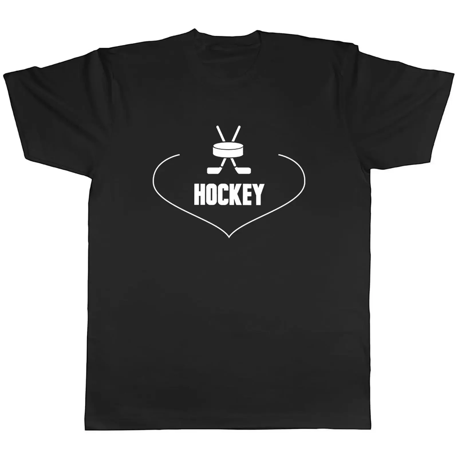 Фото Мужская футболка Love Hockey, винтажная, повседневная, дышащая, мягкая, унисекс, дизайнерская одежда, эластичная, стильная №1