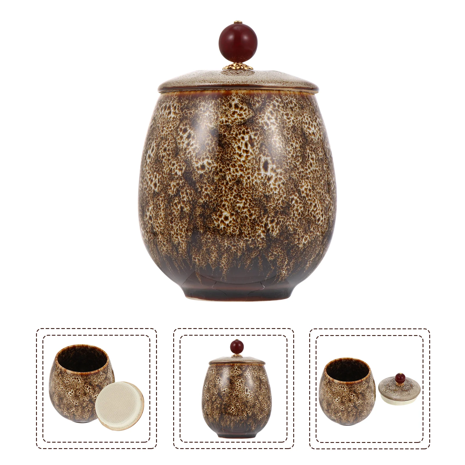 

Storage Tea Ceramic Jar Canistercontainers Loose Jars Containercoffee Leaf Pot China Candy Airtight Lid Beans Lids Bowl Sugar