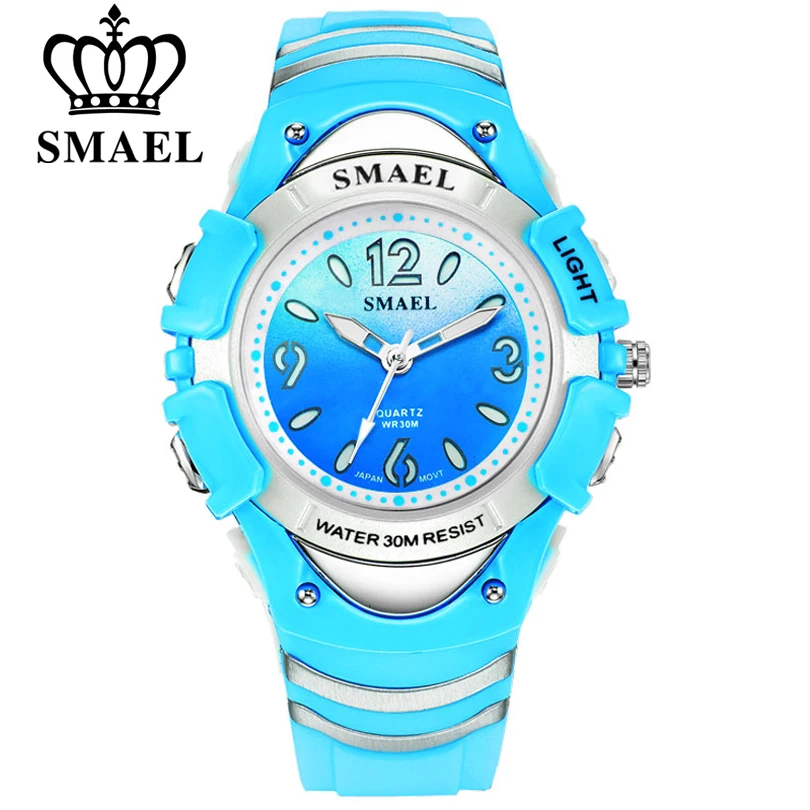 SMAEL Fashion Brand Children Watches LED Digital Quartz Watch Boy And Girl Student Colck Multifunctional Waterproof Wristwatches
