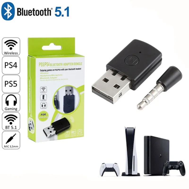 

Stable Performance Bluetooth Dongle Usb Wireless Adapter Receiver 3.5mm Bluetooth Usb Adapte for Ps5/ps4 Headsets Gamepad Adapte