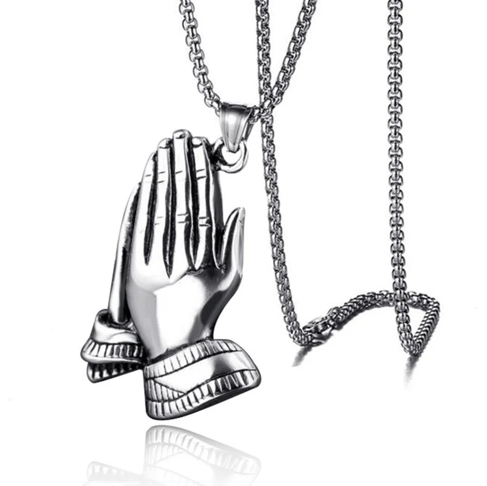 

Prayer Hand Necklace Cross Women's Necklace Men's Faith God Bless Necklace Cross Prayer Hand Accessories Religious Jewelry Gifts