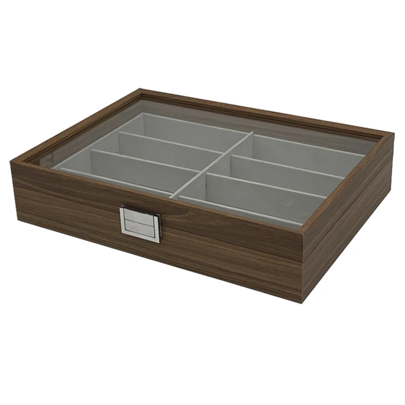 

1 Piece Walnut Wood Sunglasses Storage Display Box 8 Slots Storage Sunglasses Display Case Eyeglass Organizer Collector Jewelry