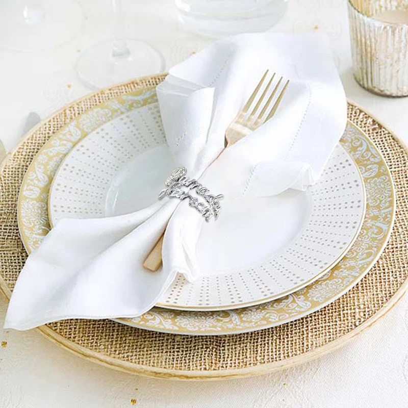 1 шт. кольцо для салфеток Рамадан Карим золотого сплава держатель с буквами Ид