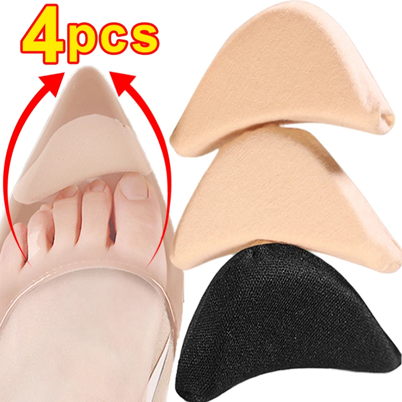 

4Pcs Sponge Forefoot Insert Pad for Women High Heels Accessories Shoes Toe Plug Pain Relief Shoe Pads Reduce Shoe Size Filler