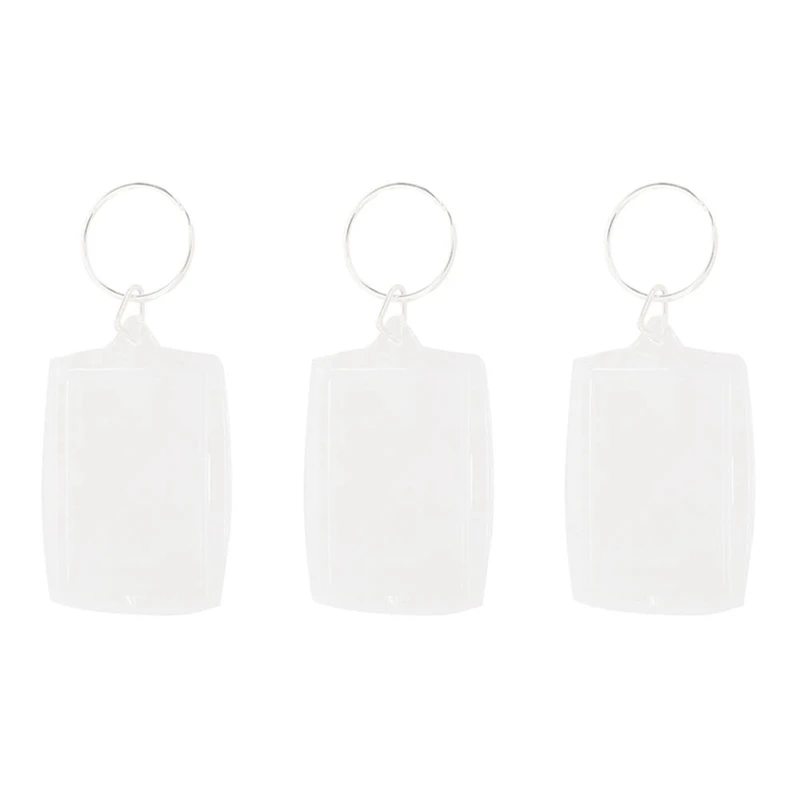 

30Pcs Transparent Blank Insert Photo Picture Frame Key Ring Split Keychain