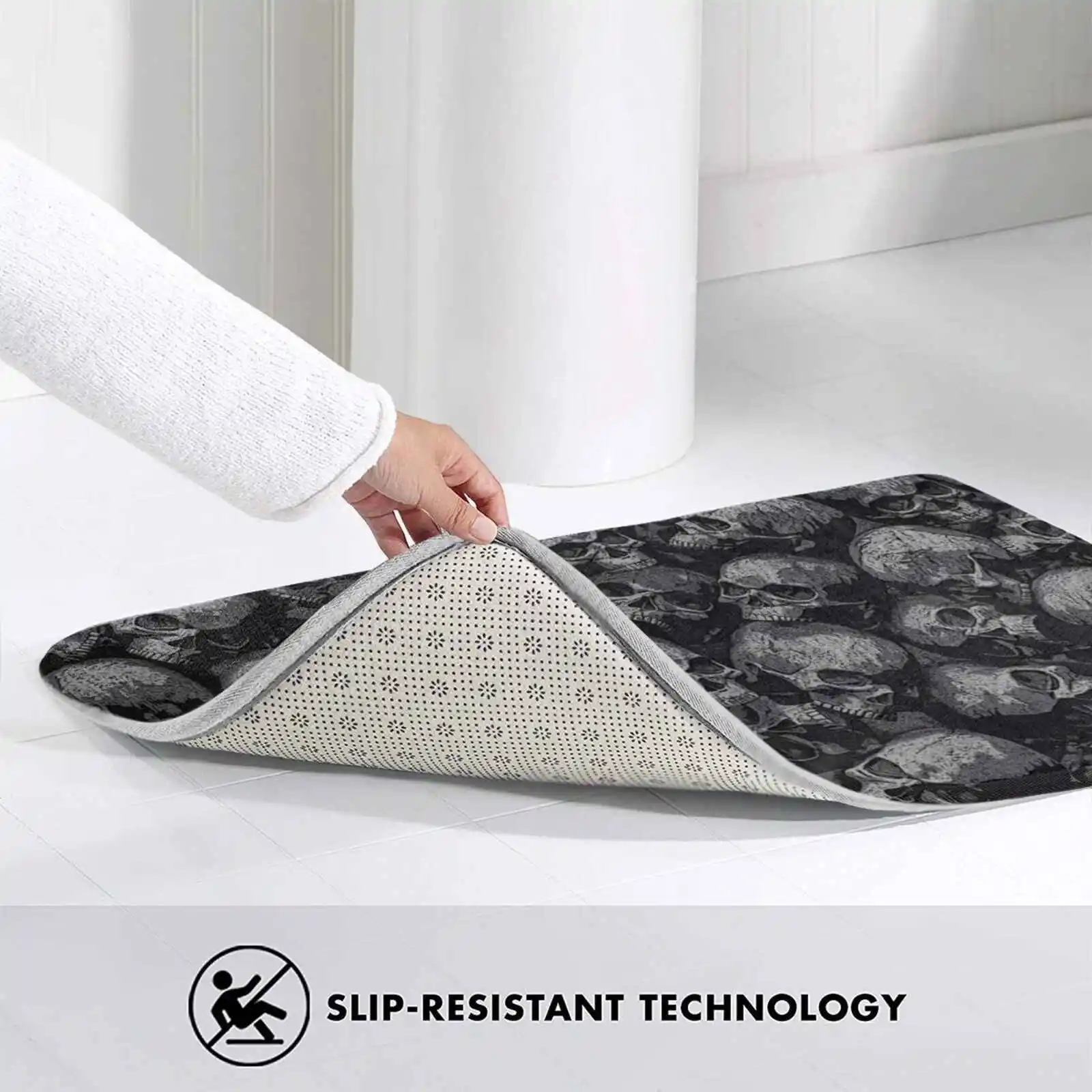 Полностью Готический мягкий коврик для автомобиля домашний Коврик двери черепа