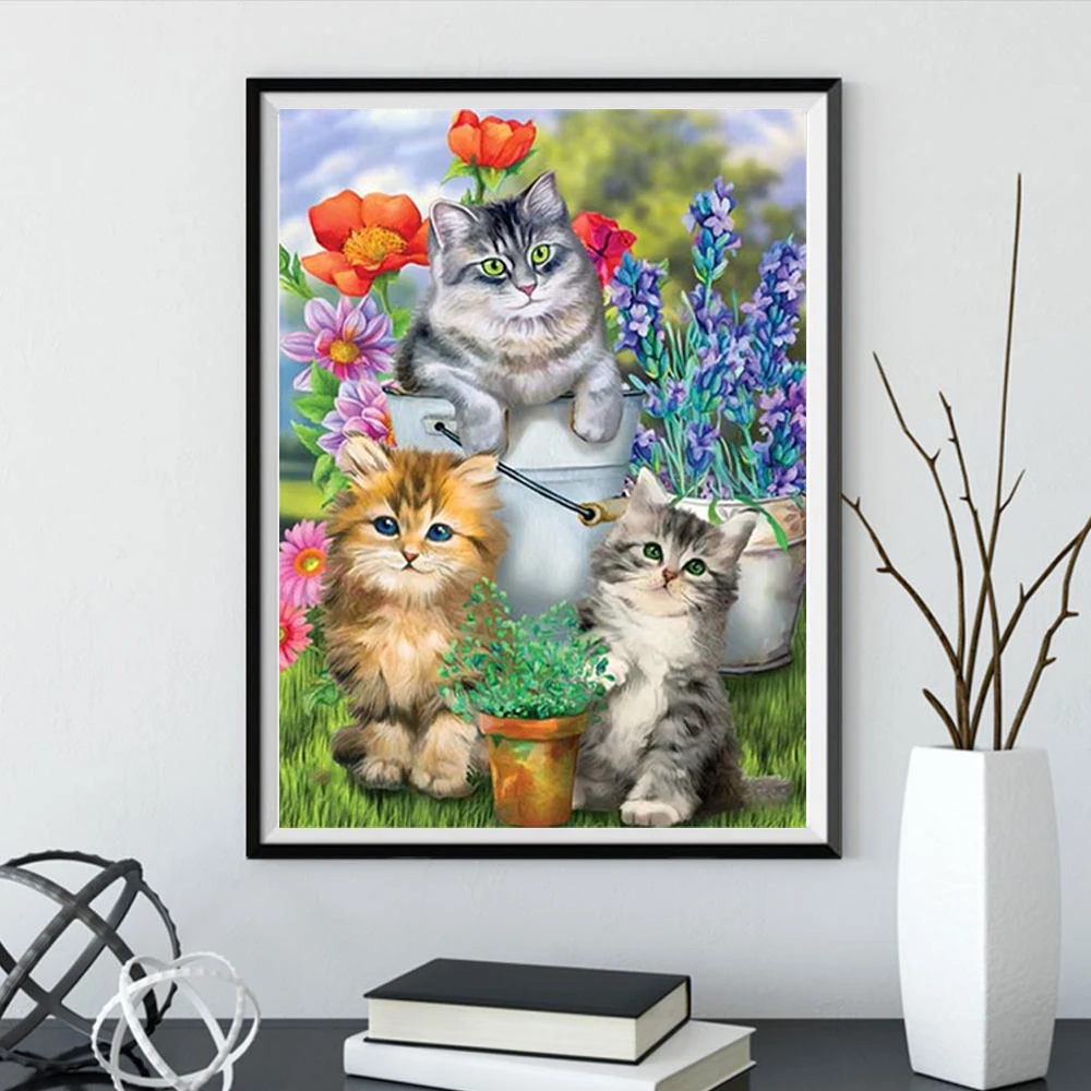 Алмазная 5D картина сделай сам животное кот тигр олень круглая мозаика вышивка