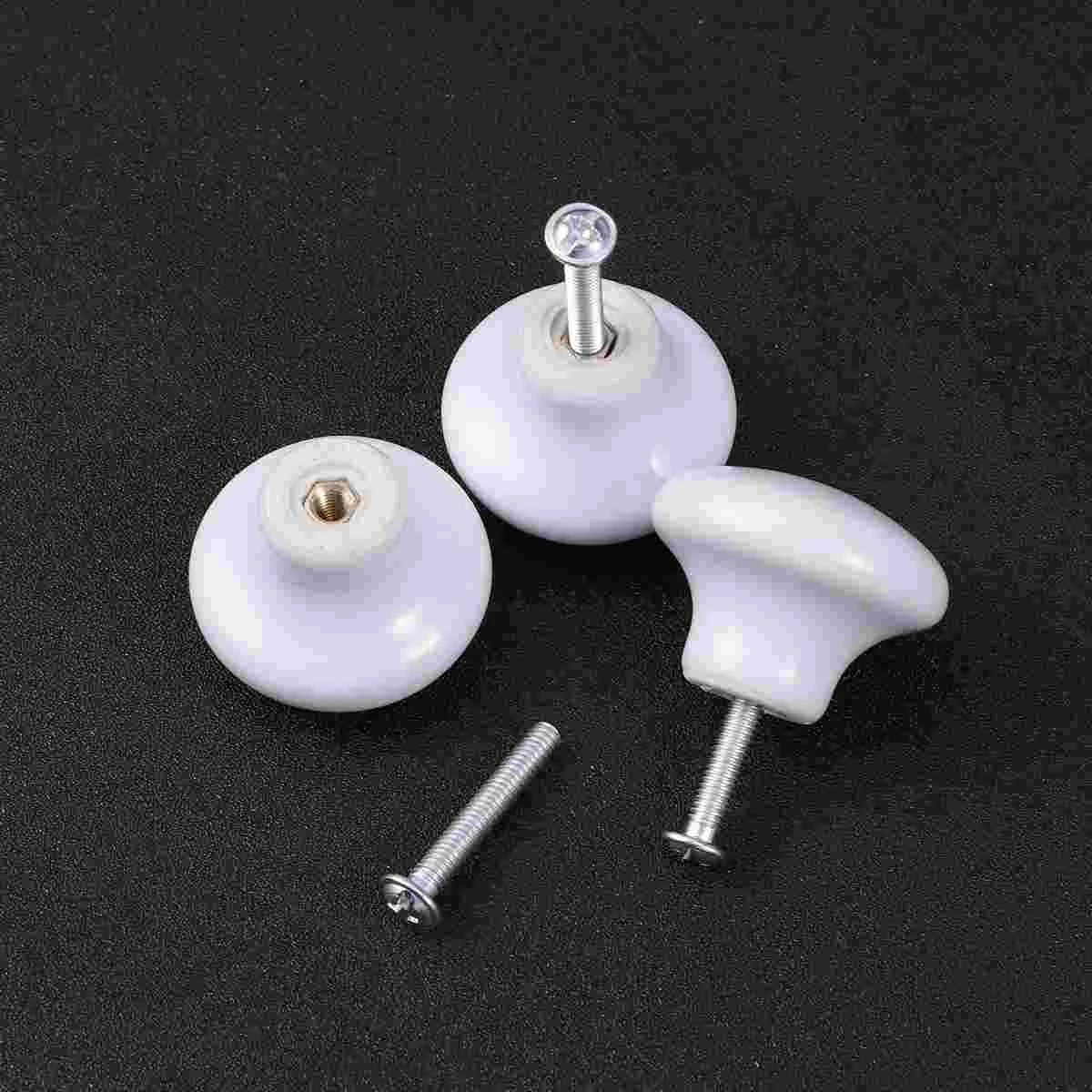 

Knobs Ceramic Door Handles Cabinet Drawer Round Knob White Cupboard Kitchen Handle Dresser Vintage Closet Keramische Cabinets