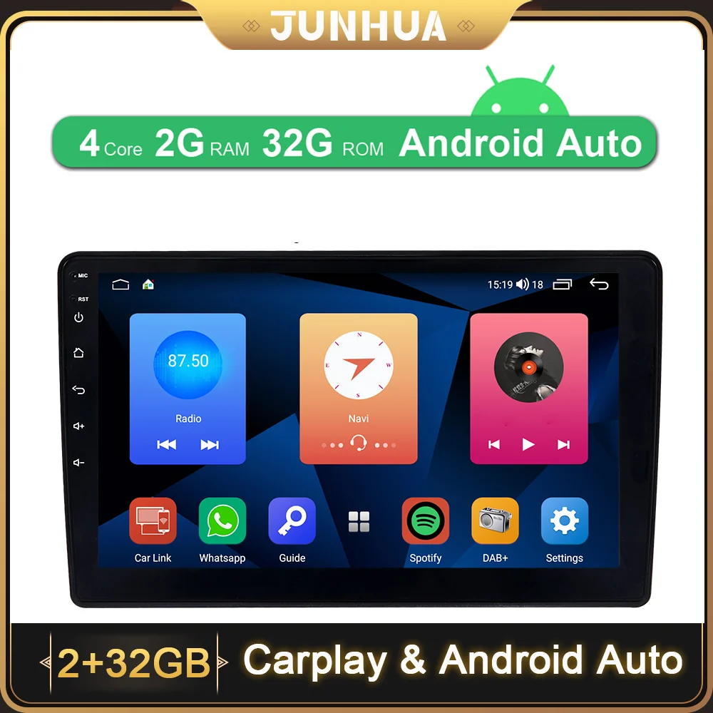 

JUNHUA 10.1 Inch Wireless CarPlay Android Car Radio 1280*720 GPS Navigation For VW Passat b6 Golf 5 6 Polo 6r Tiguan SKODA Seat