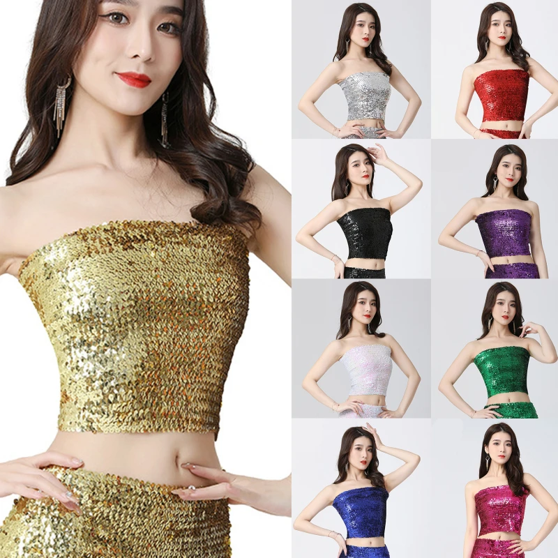 

2 Ways Wear Fashion Bling Women Skirts Gold Sequined Mini Short Wrap Strapless Tops Bodycon Pencil Skirt faldas