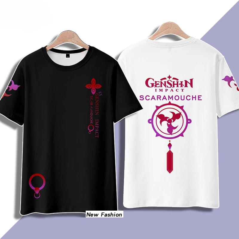 

Футболка Аниме Cosplay Genshin Impact Scaramouche 3D для женщин и мужчин, летняя модная забавная футболка с коротким рукавом, футболки с графическим рисунко...