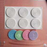 mosquito 6 cavity circles shaped silicone mold shallow cake decoration cylinder cake mold silicone classic collection mould
