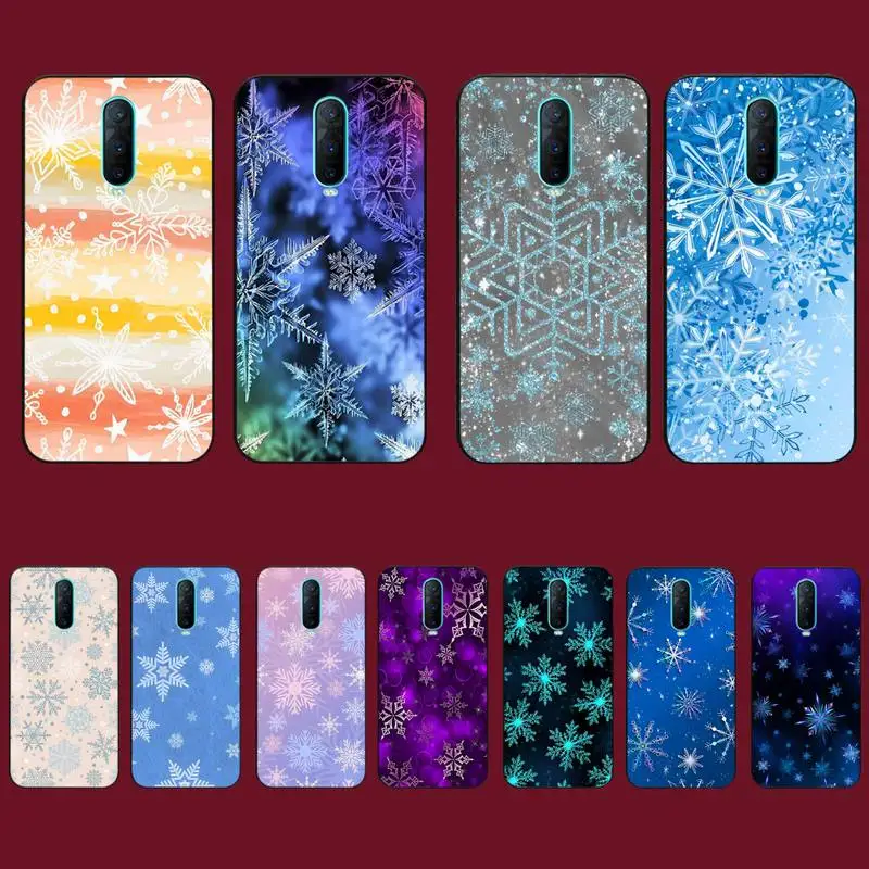 

Christmas Snowflakes Phone Case for Vivo Y91C Y11 17 19 17 67 81 Oppo A9 2020 Realme c3