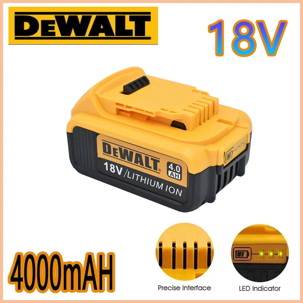 

DeWalt 18V 4.0AH/4000mah MAX 18650 Battery Power Tool Replacement for DeWalt DCB184 DCB181 DCB182 DCB200 20V 6A 18v Charge
