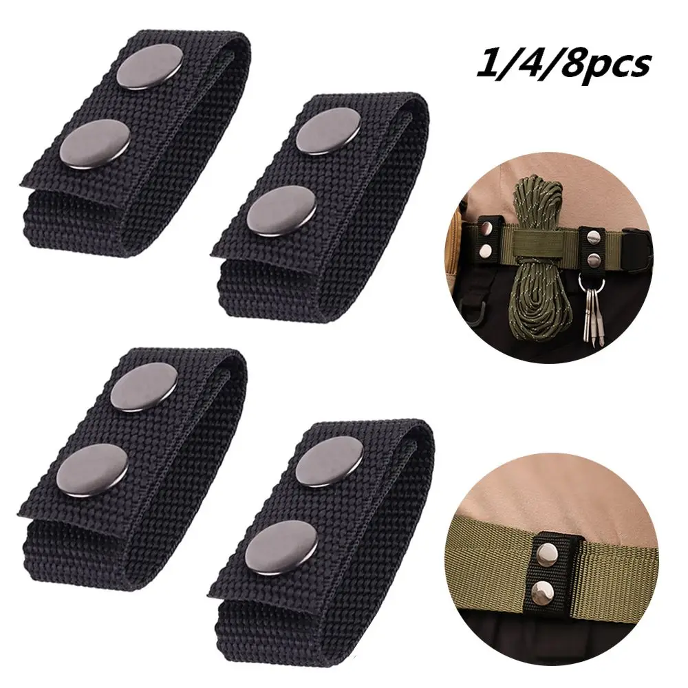 

1/4/8Pcs New Outdoor Portable Heavy Duty Belt Keeper Durable Sports Double Snaps Nylon Strap Belt Buckle