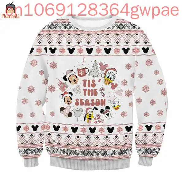 Disney Mickey Ugly Christmas Sweater Land Merry Xmas Мужской свитер Микки Минни Дональд Дак Праздничный