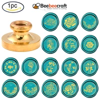 1pc flower pattern wax seal stamp head removable brass head 0 98 vintage sealing stamp for embellishment packing letters