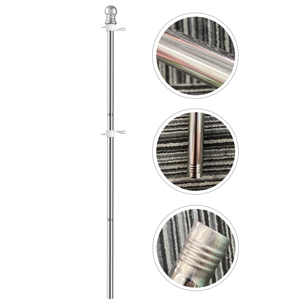 

Telescopic Flagpole Stainless Steel Holder Metal Stand Wall Mount Telescoping Poles Heavy 1.5M Brackets Duty Outdoor