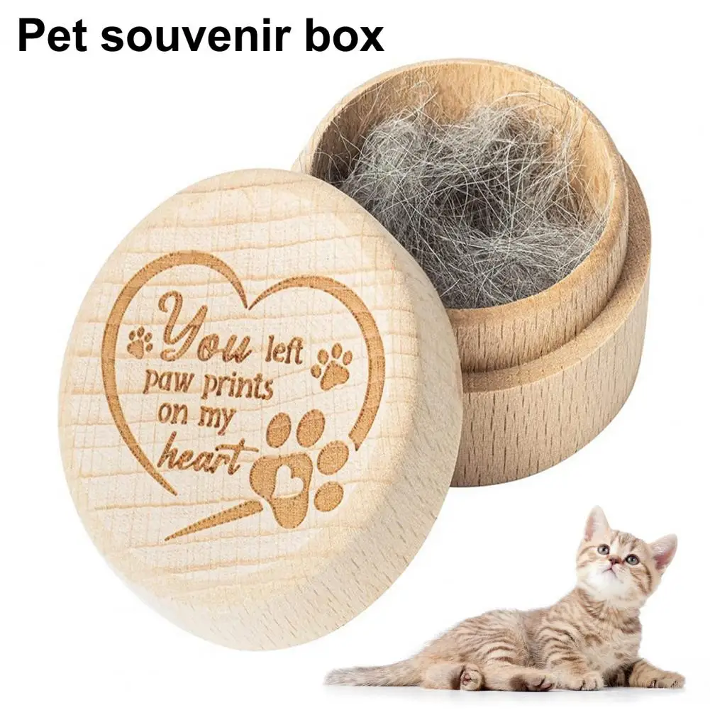 

Personalized Pet Box Elegant Wooden Paw Print Pet Keepsake Box Engraved Design Smooth Surface Ideal for Pet Cremains Storage Dog