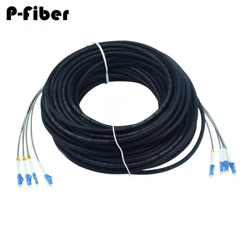 80 м 2/4 ядер Φ 7 0 мм 2C 4C CPRI LC SC FC APC SM DVI водонепроницаемый FTTH jumper оптический